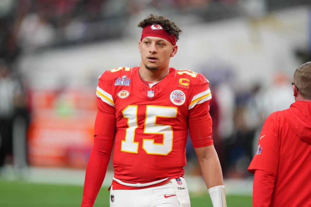 Patrick Mahomes playing for the Kansas City Chiefs.