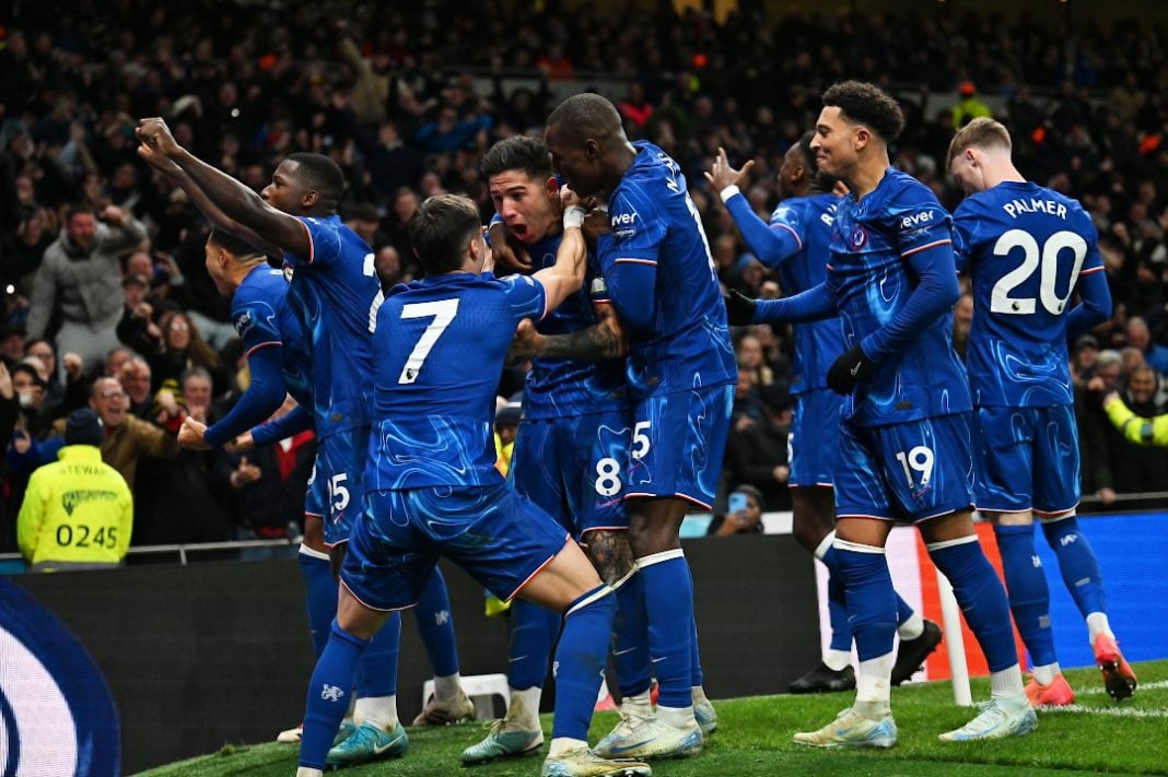 El Chelsea FC celebrando un gol.