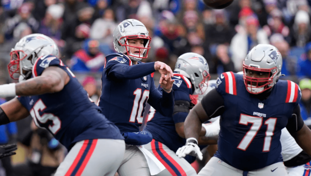 Equipo de los Patriots desplegado en ataque